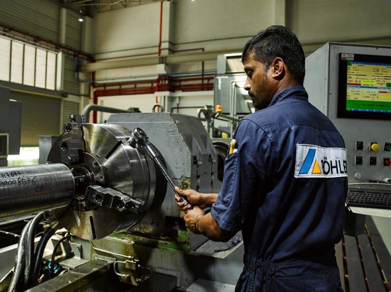 environmental Industrial portrait of precision steel manufacturing Commercial photography Singapore by professional portrait photographer